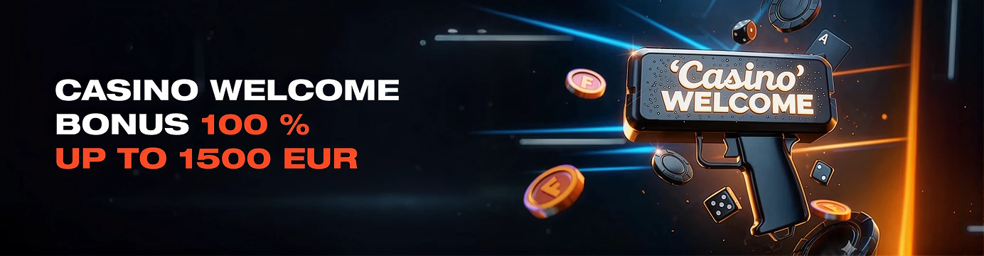 Casino welcome bonus: 100% up to 1,500