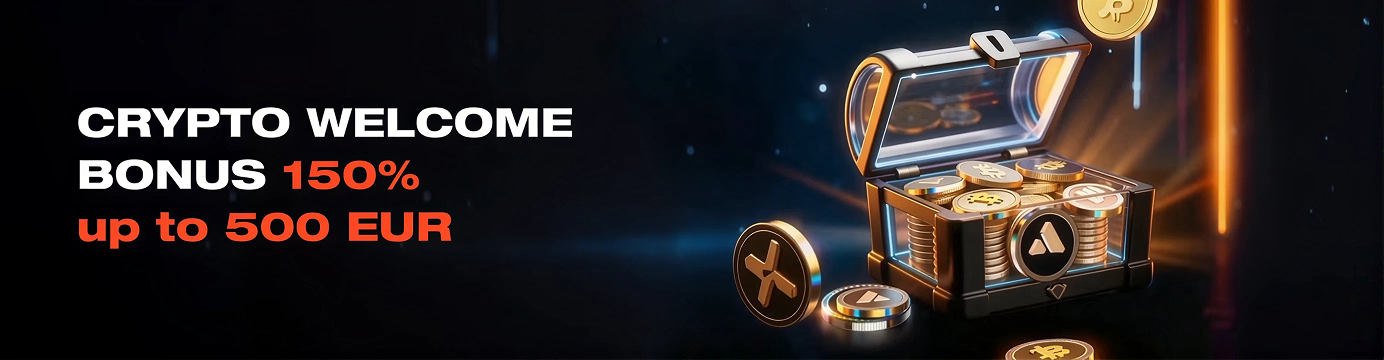 Crypto welcome bonus: 150% up to 500